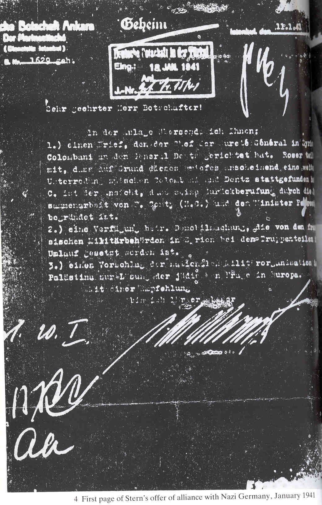 "מכתב אנקרה" שסופח להצעת הלח"י לשת"פ עם הגרמנים